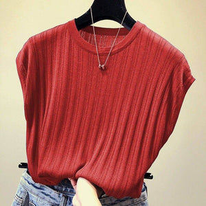 Summer Ice Silk Knitted Tops